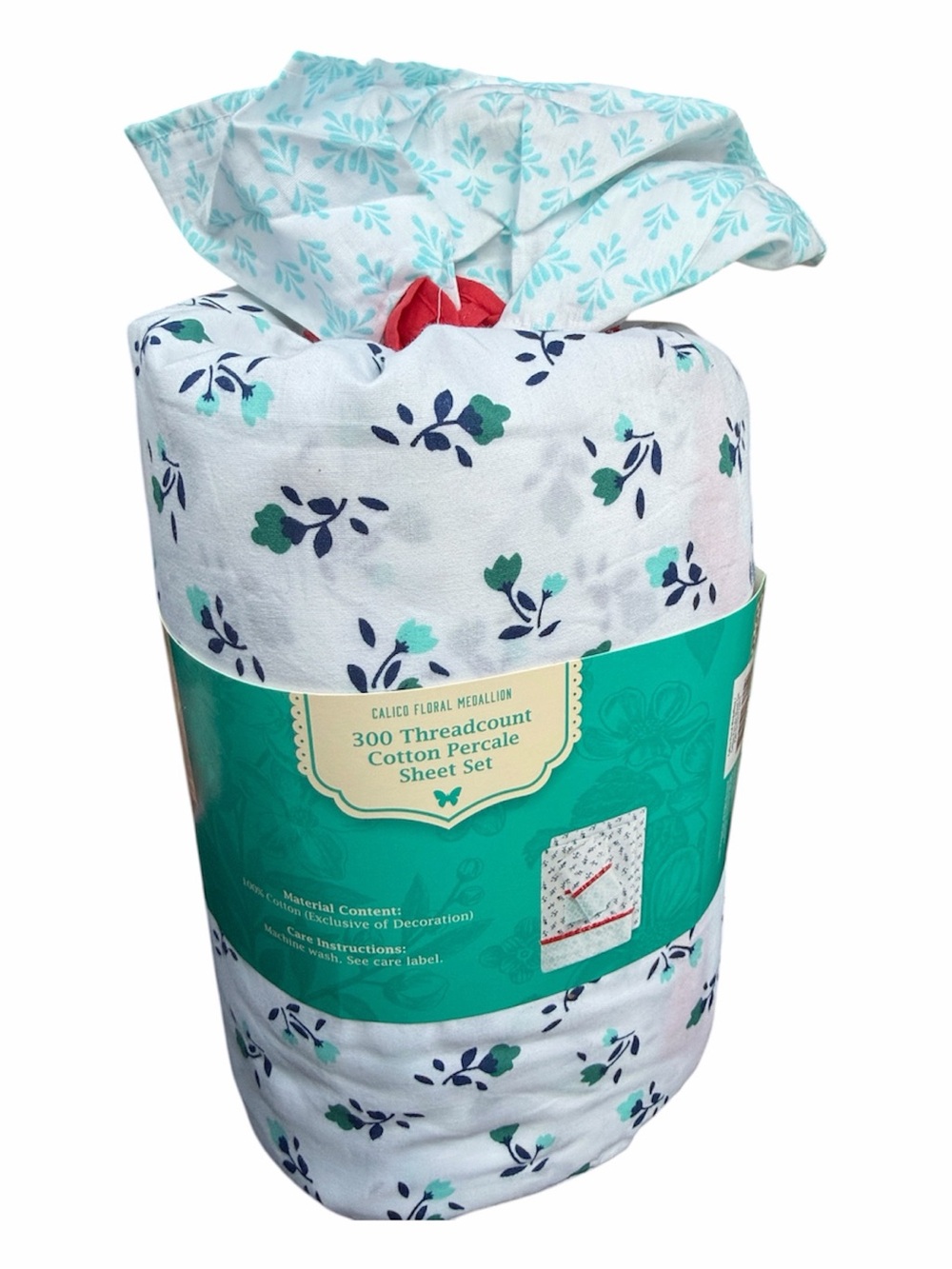 KING The Pioneer Woman Calico Floral Medallion Cotton Percale Sheet Set Sheets